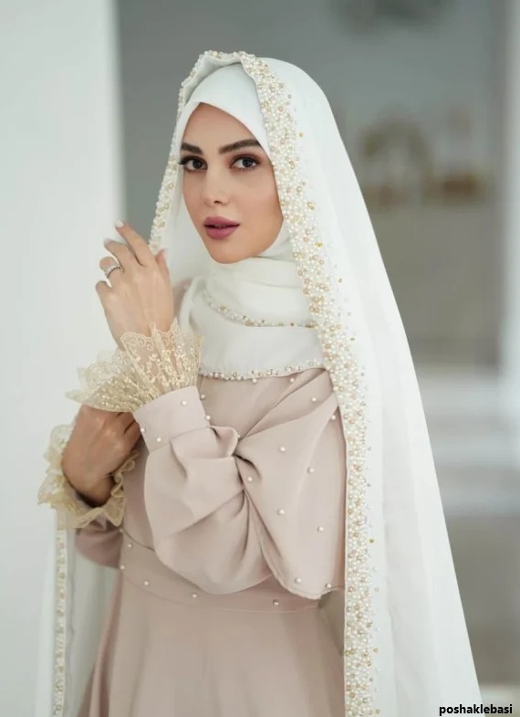 مدل لباس عروس با حجاب کامل