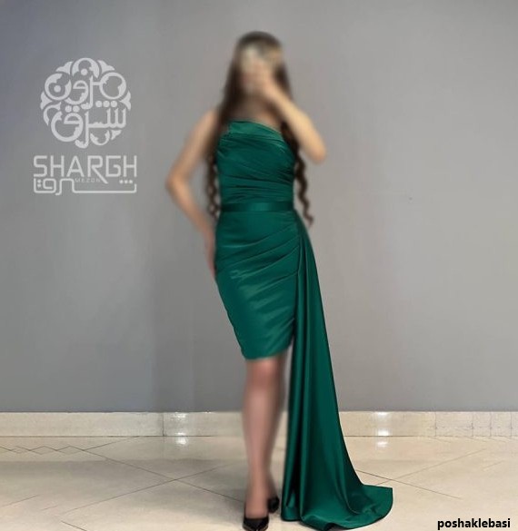 مدل لباس مجلسی دنباله دار کوتاه