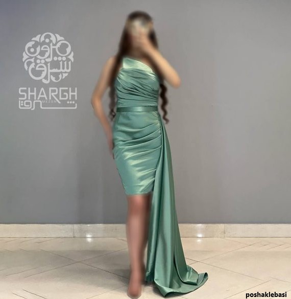 مدل لباس مجلسی دنباله دار کوتاه
