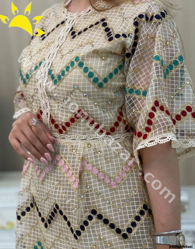 مدل لباس حریر سوزندوزی