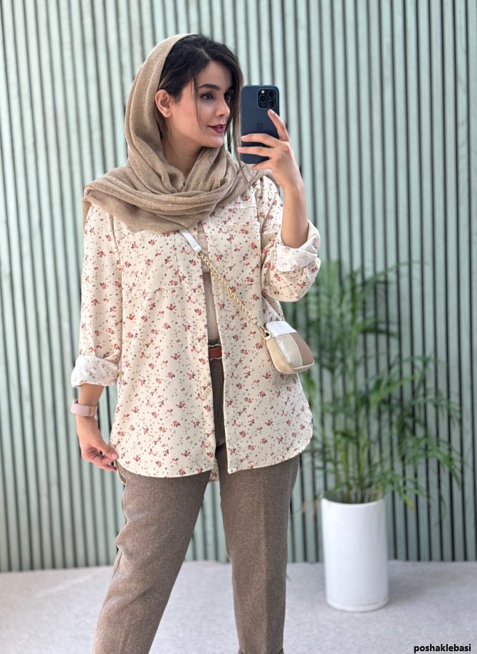 مدل مانتو پاییزه کبریتی طرح دار
